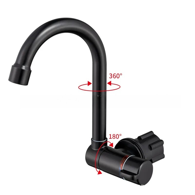 Basin Mixer Tap - Schwarzer Klappbarer RV-Wasserhahn für Wohnmobil-Küchenspüle Ausziehbarer