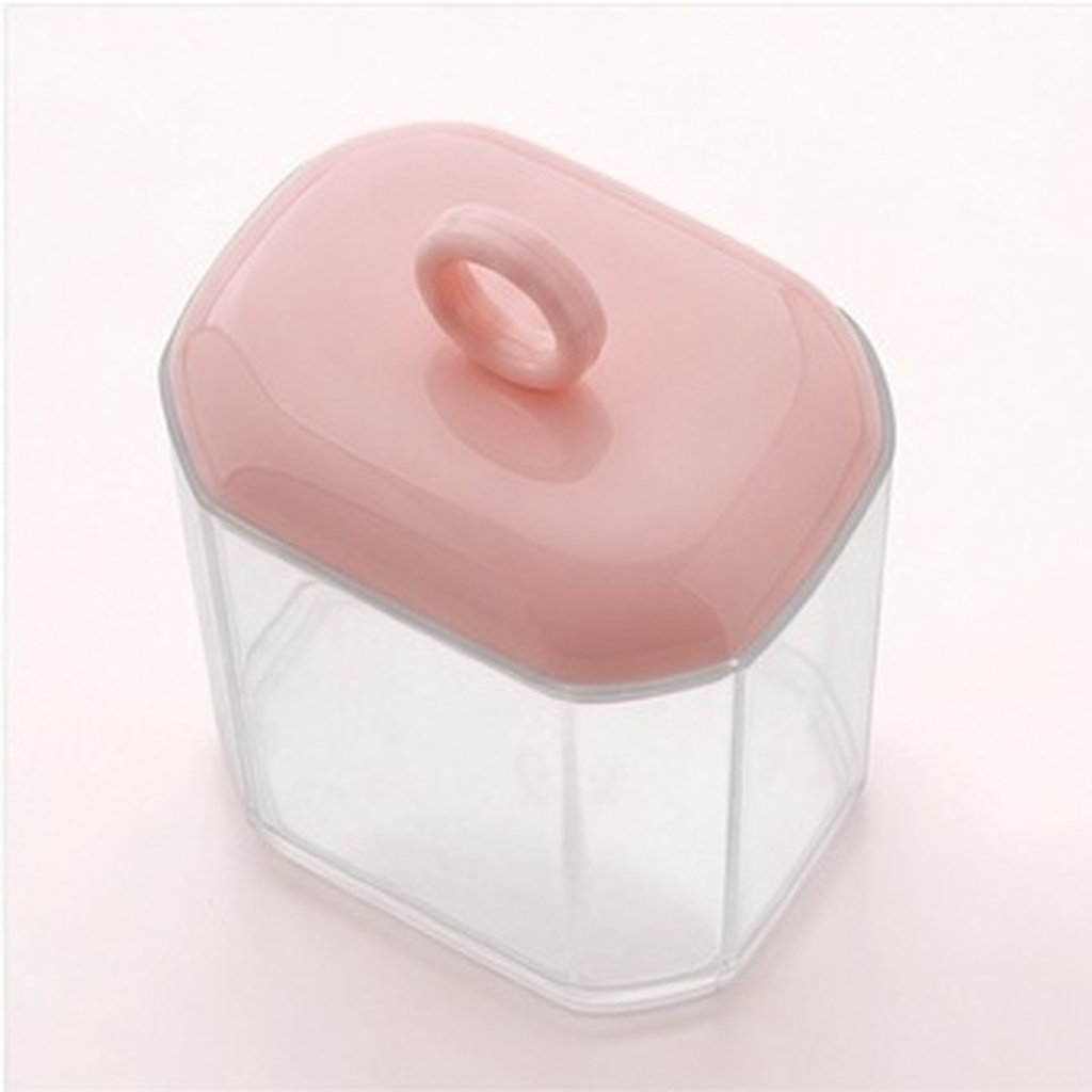 Home Essentials Bathroom Storage - Desktop-Aufbewahrungsbox für Wattepads mit Deckel, transparenter