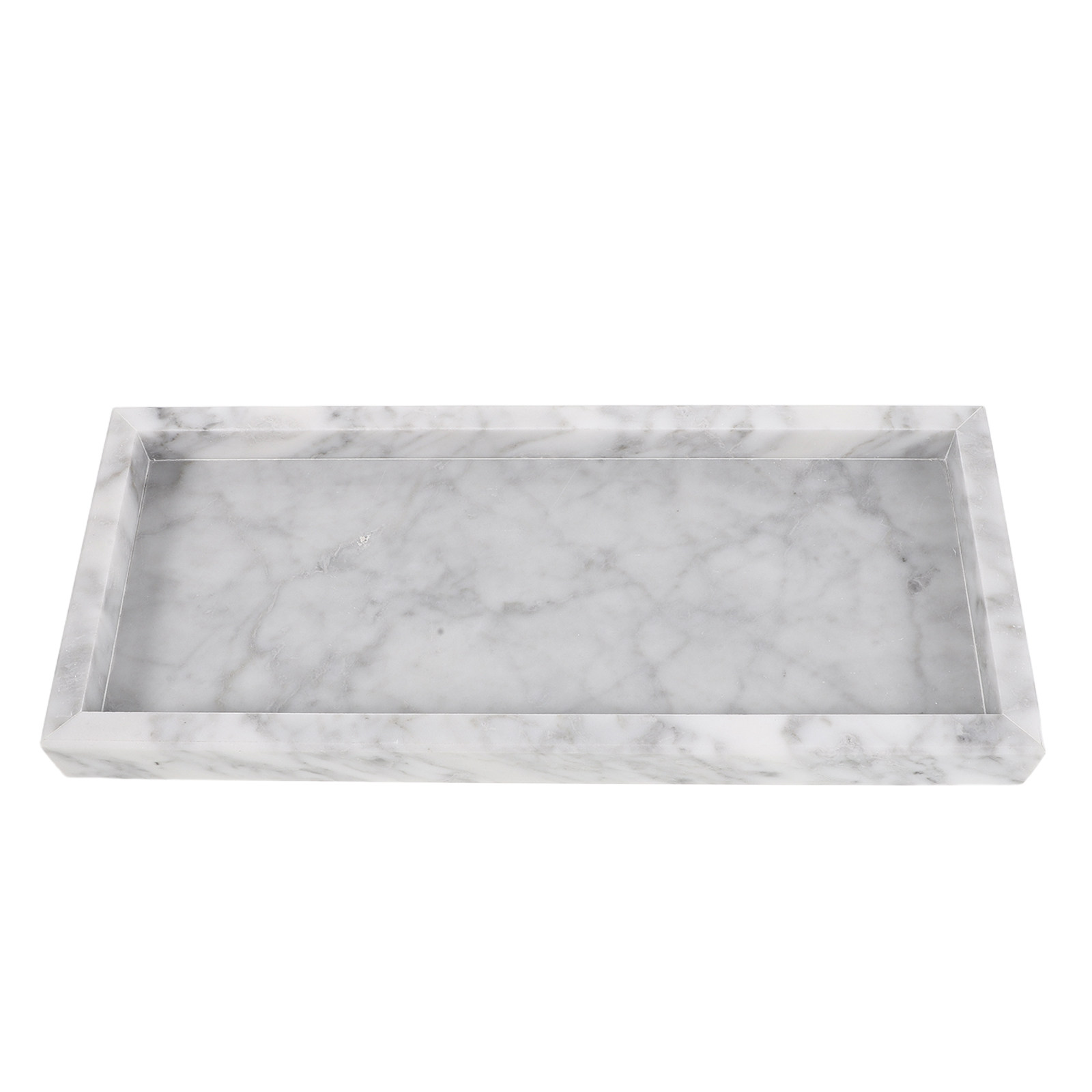 Home Bathroom Organizer - Rechteckiges Marmortablett für Badezimmer, Küchenarbeitsplatte, 12x5,