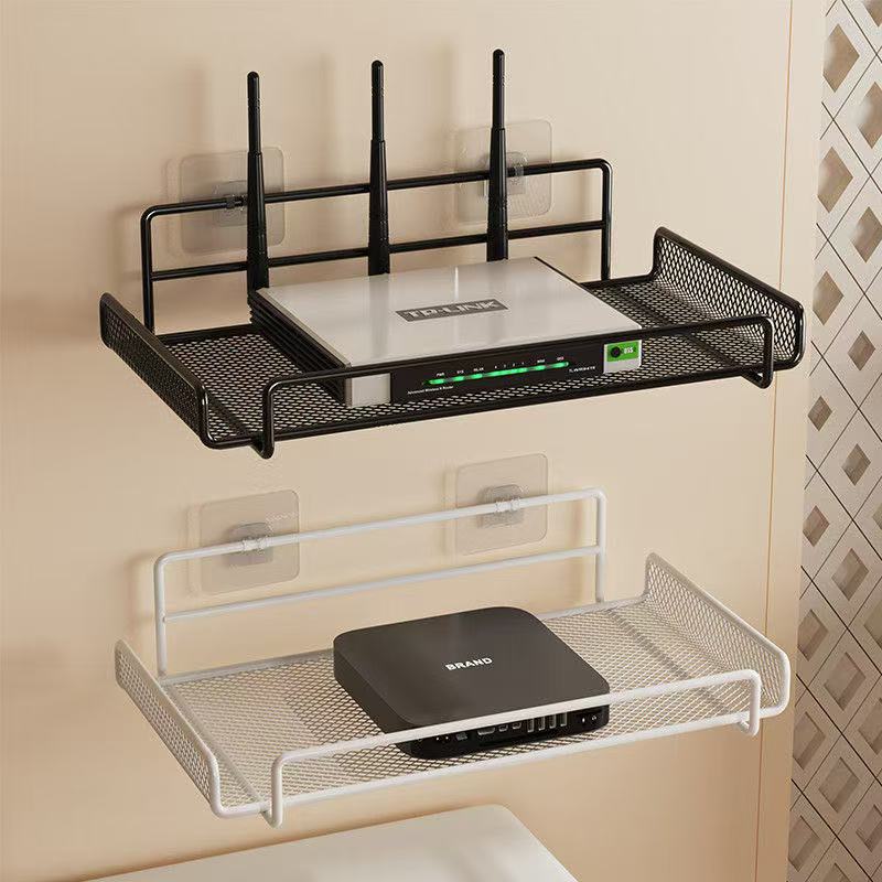 Home Bathroom Organizer - Edelstahl-Wandregal für Router, ohne Bohren, WLAN-Aufbewahrungsorganizer