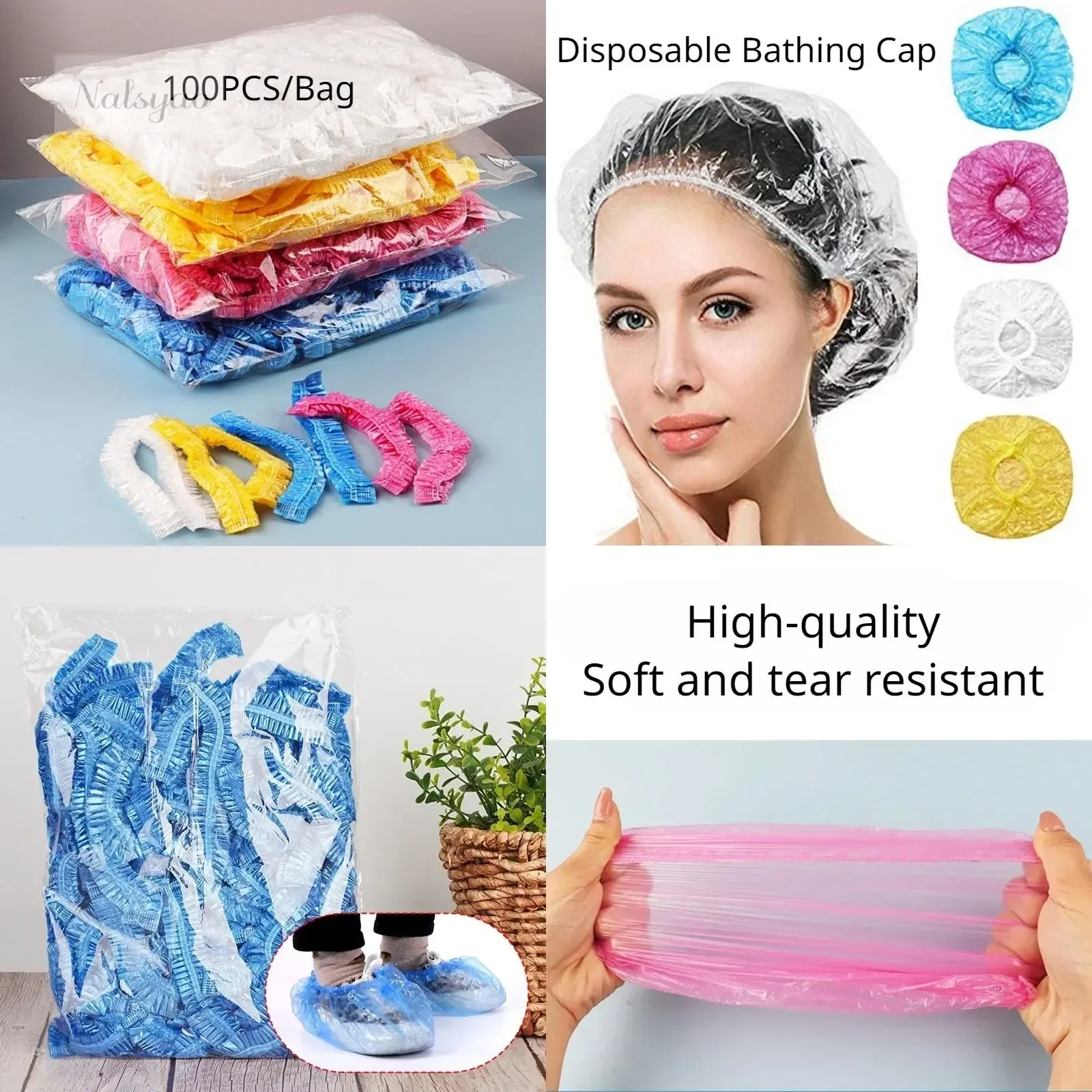 Home Essentials Bathroom Storage - Einweg-Duschhaube, transparent, wasserdicht, für Sauna, Haare,