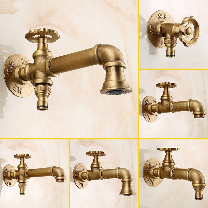 Basin Mixer Tap - Antiker Messing-Waschmaschinenhahn für den Außenbereich, Hof,