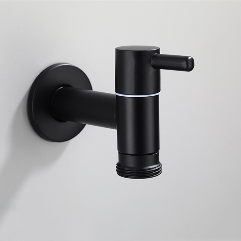 Basin Mixer Tap - Mate-Edelstahl 304, schwarze Farbe, fertig, Waschmaschine,