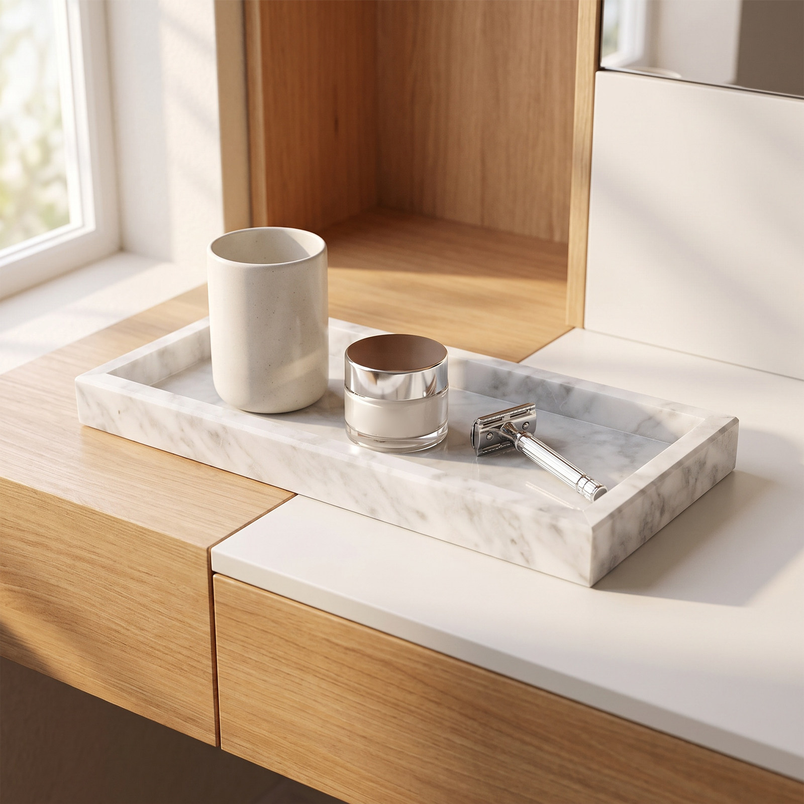 Rechteckiges Marmortablett für – Home Bathroom Organizer Bewertung und Preis