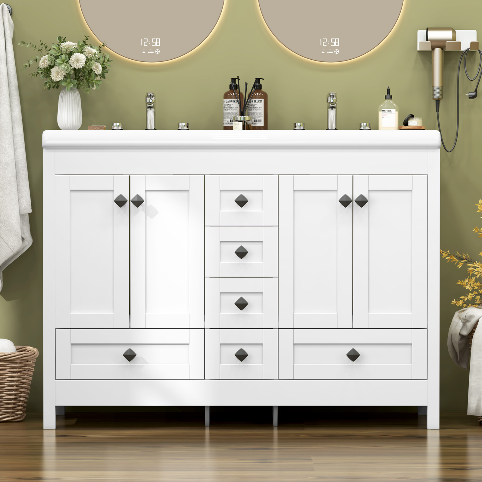 47,3 Zoll großer weißer Badezi – Home Bathroom Vanity Combo Bewertung und Preis