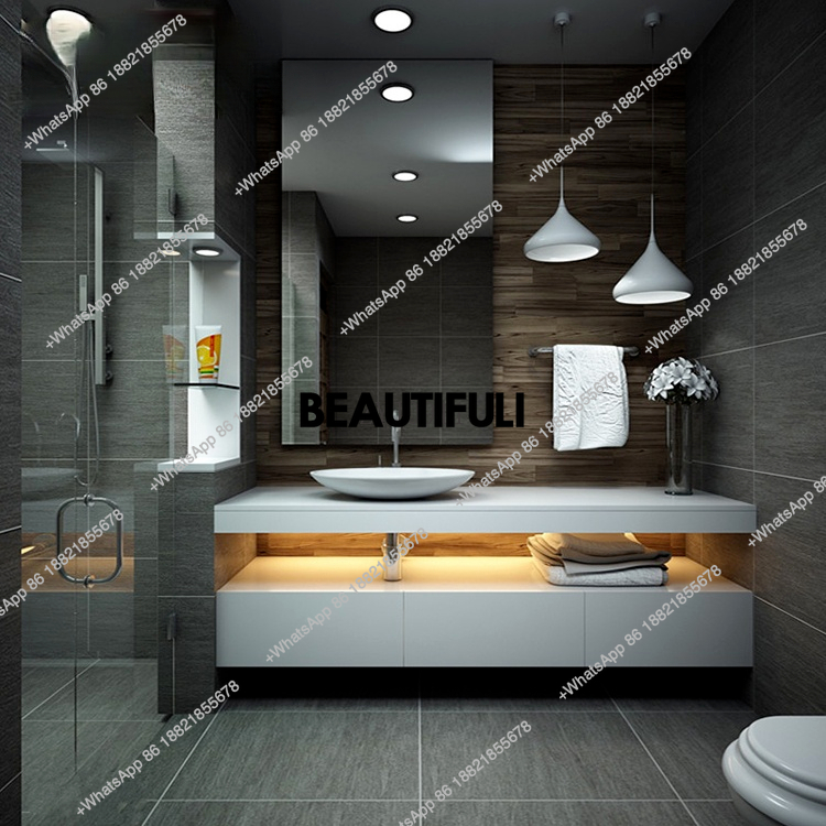 Modernes, luxuriöses, maßgesch – Home Bathroom Vanity Combo Bewertung und Preis
